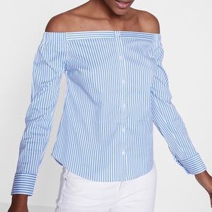 Off the shoulder Button down blouse Size M